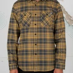 Saltycrew Salty Crew Boatyard Flannel Tee Brown