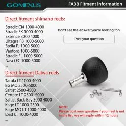 Gomexus Carbon Power Knob 38mm 11 Gomexus Carbon Power Knob 38mm -Reels Shop Power knob carbon fa38 fitment information 800x 72834535 4ae0 4f33 910e 35a0683c2ac5