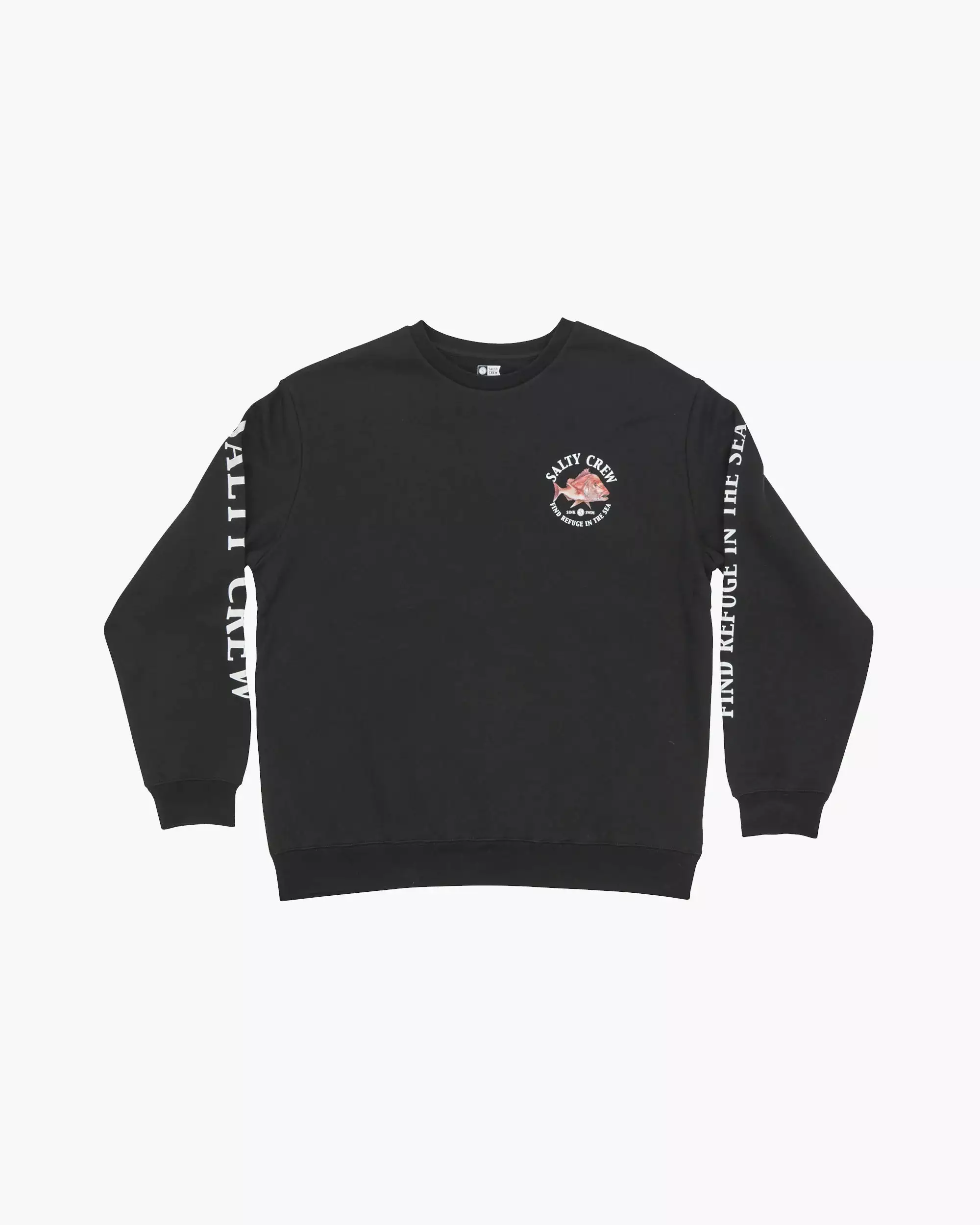 Saltycrew Salty Crew Snap Attack Crew Fleece Jumper Black 2 Saltycrew Salty Crew Snap Attack Crew Fleece Jumper Black - Image 2