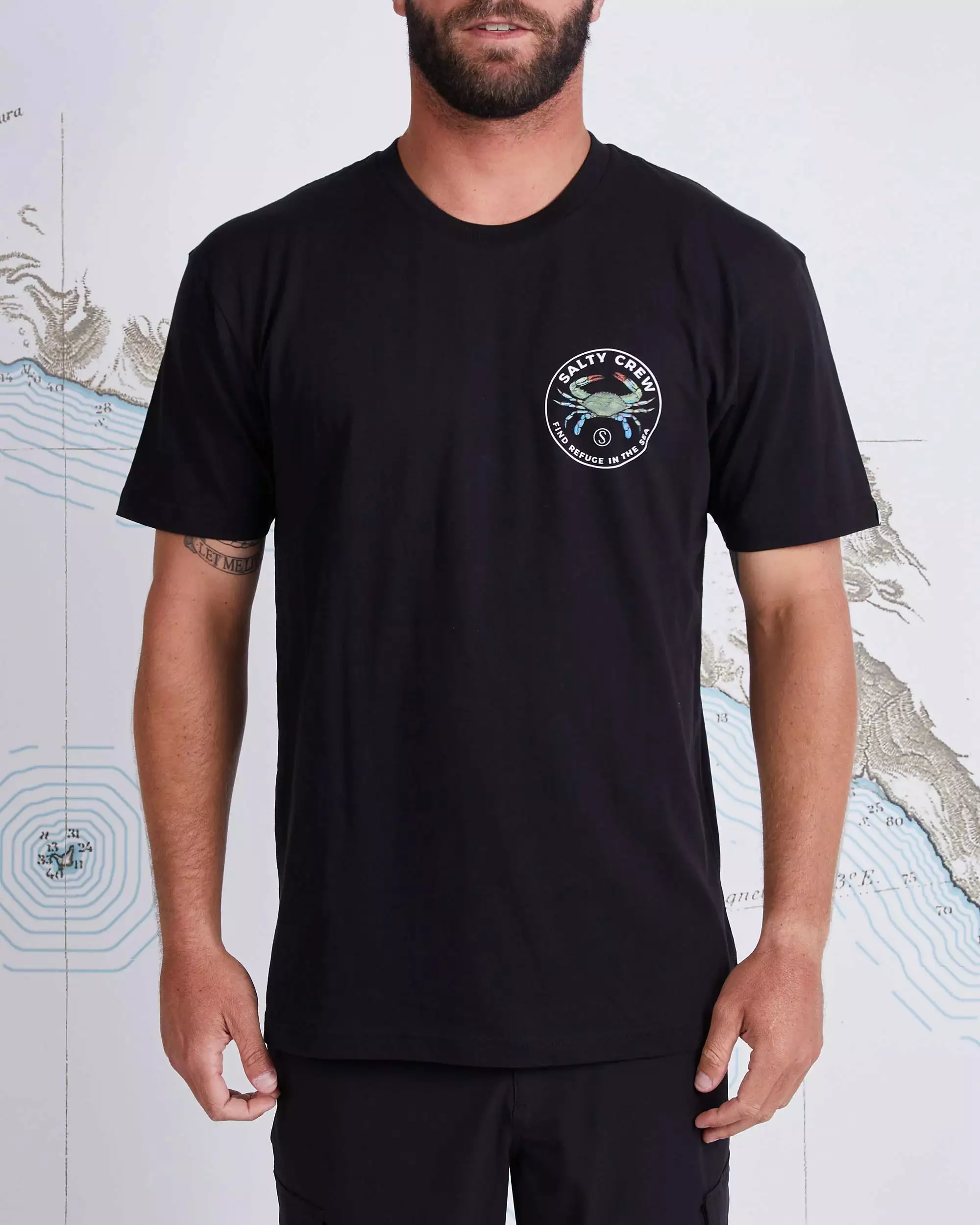 Saltycrew Salty Crew Blue Crabber SS Tee Black 2 Saltycrew Salty Crew Blue Crabber SS Tee Black - Image 2