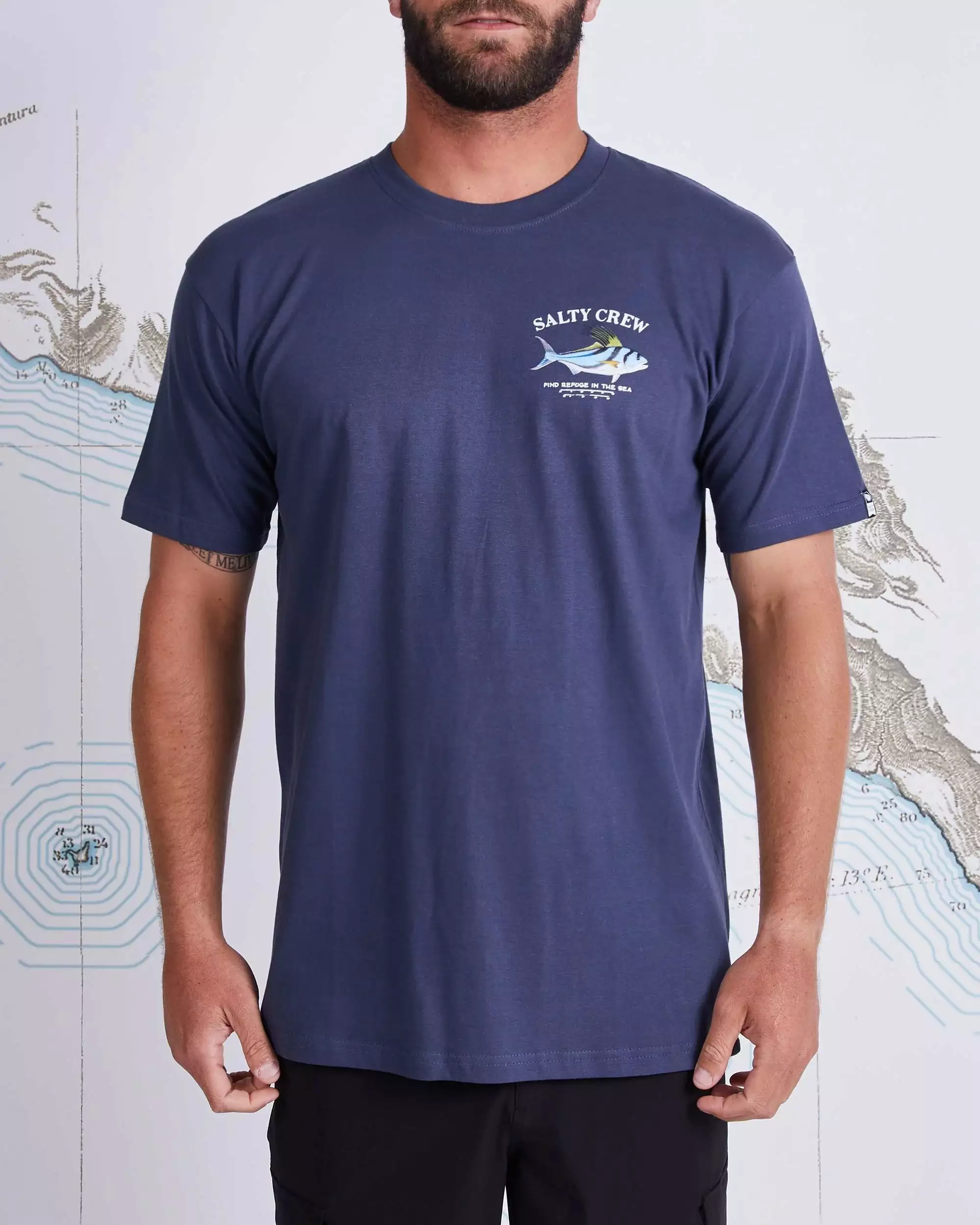 Saltycrew Salty Crew Rooster Premium SS Tee Charcoal Heather 2 Saltycrew Salty Crew Rooster Premium SS Tee Charcoal Heather - Image 2