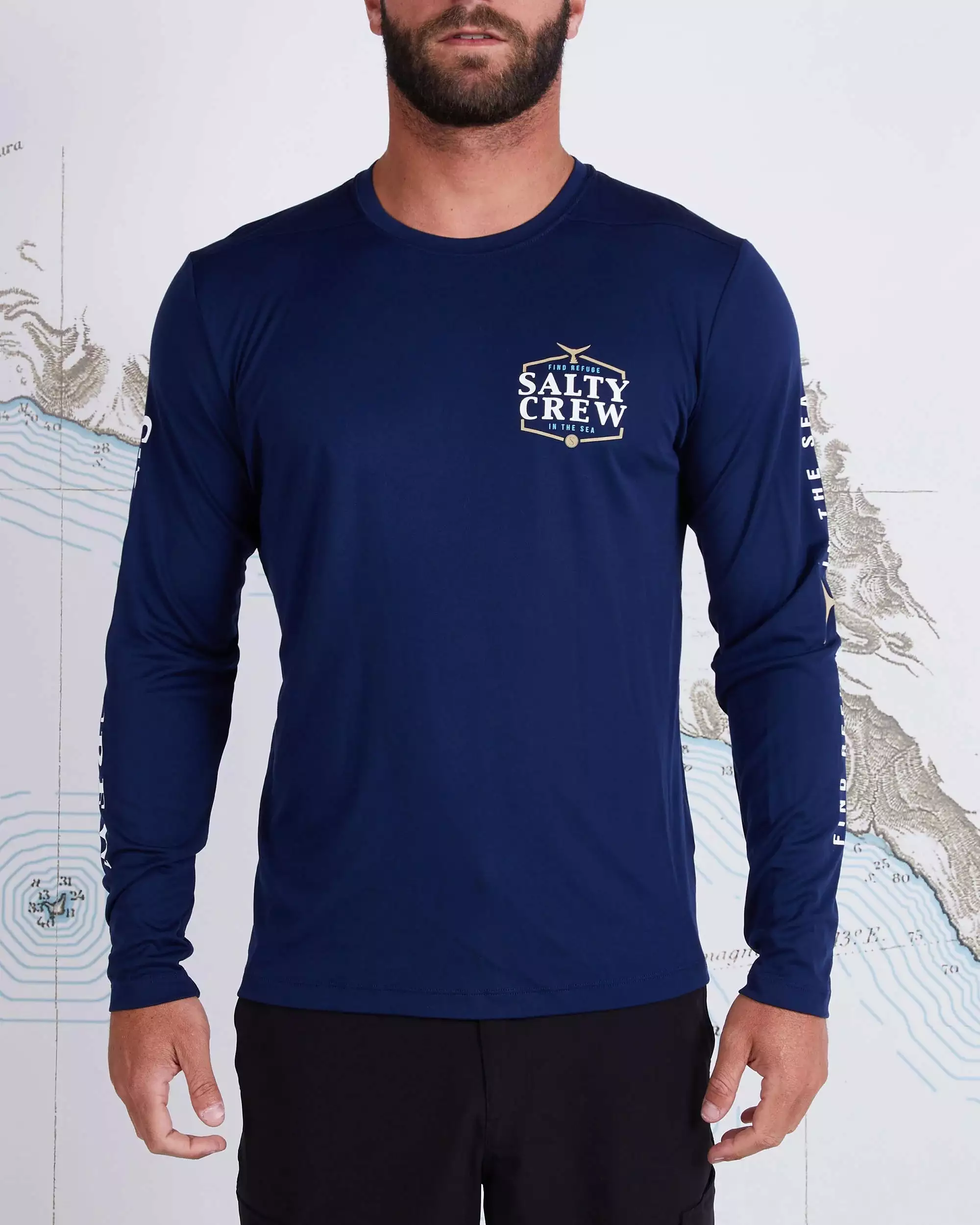 Saltycrew Salty Crew Skipjack LS Sunshirt Navy 1 Saltycrew Salty Crew Skipjack LS Sunshirt Navy