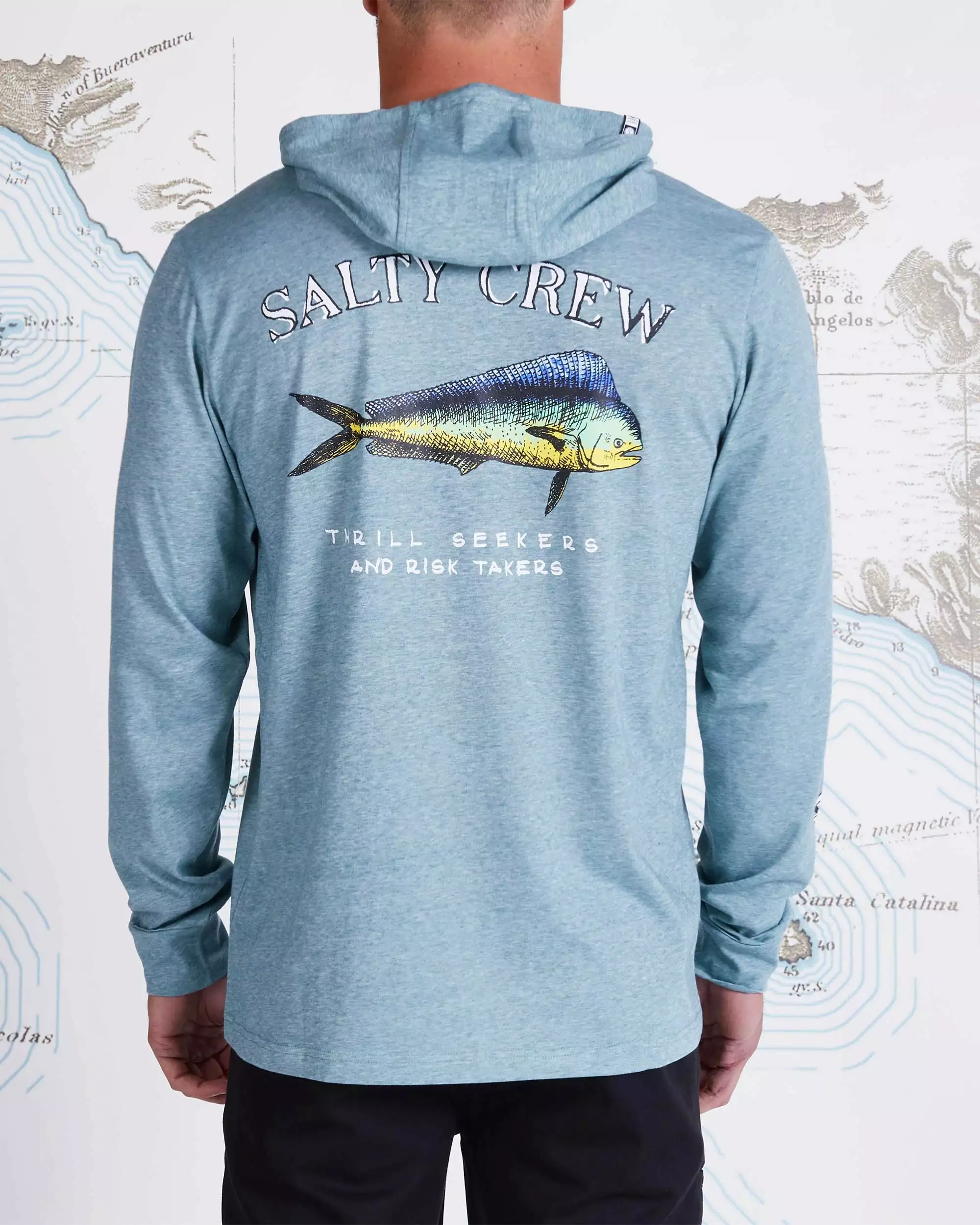 Saltycrew Salty Crew El Dorado Hood Tech Tee Blue 2 Saltycrew Salty Crew El Dorado Hood Tech Tee Blue - Image 2