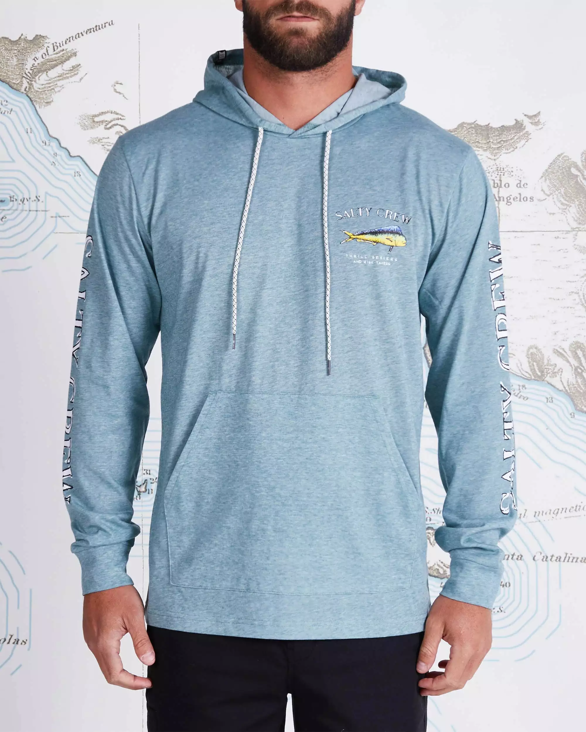 Saltycrew Salty Crew El Dorado Hood Tech Tee Blue 1 Saltycrew Salty Crew El Dorado Hood Tech Tee Blue