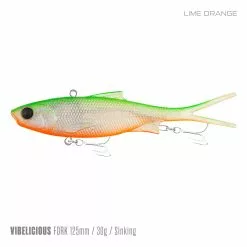 Samaki Vibelicious 125mm 21 Samaki Vibelicious 125mm -Reels Shop Samaki Vibelicious 125mm Lime Orange