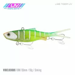 Samaki Vibelicious 150mm 24 Samaki Vibelicious 150mm -Reels Shop Samaki Vibelicious Lime Tiger