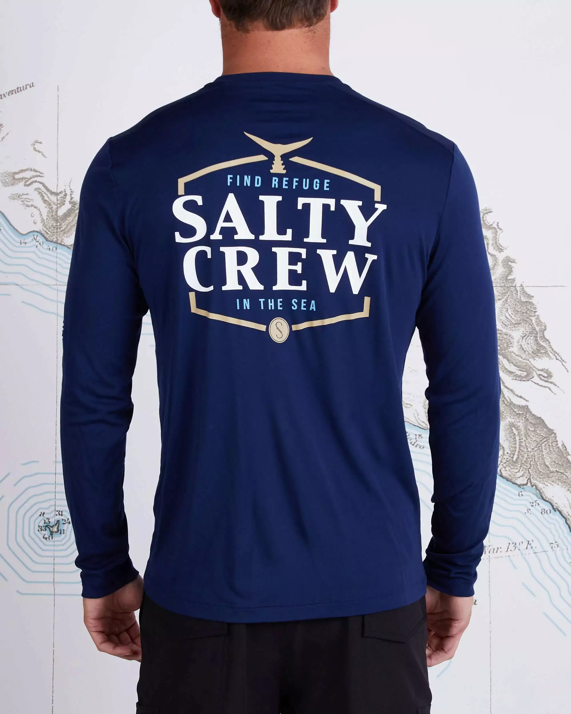 Saltycrew Salty Crew Skipjack LS Sunshirt Navy 2 Saltycrew Salty Crew Skipjack LS Sunshirt Navy - Image 2