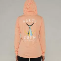 Saltycrew Salty Crew Tailed Hooded Sunshirt Wmns Apricot -Reels Shop TailedHoodedSunshirtWmns