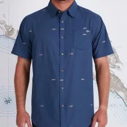Saltycrew Salty Crew Tight Lines SS Woven Shirt Dark Slate